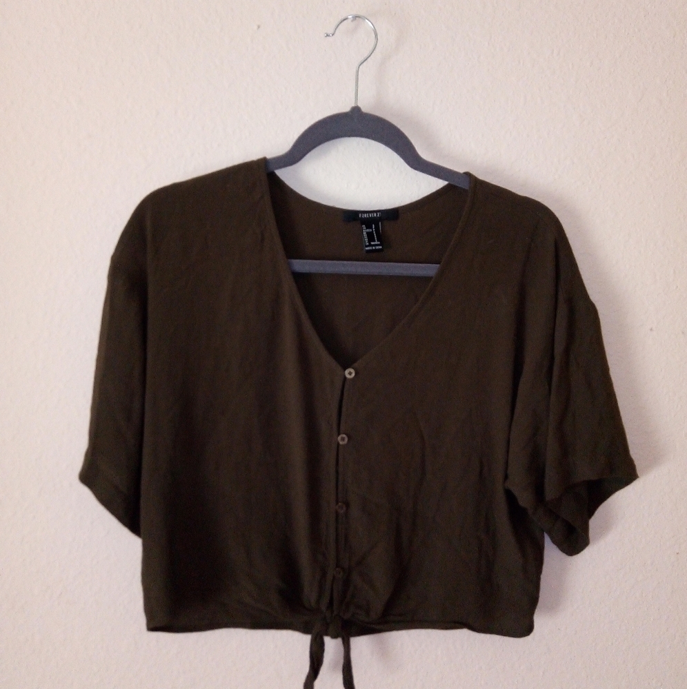 Forever 21 Army Green Button Up
